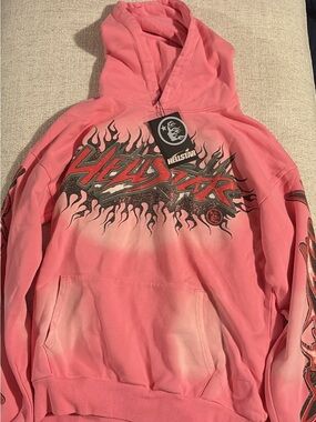 Hellstar Pink Graphic Flame Hoodie